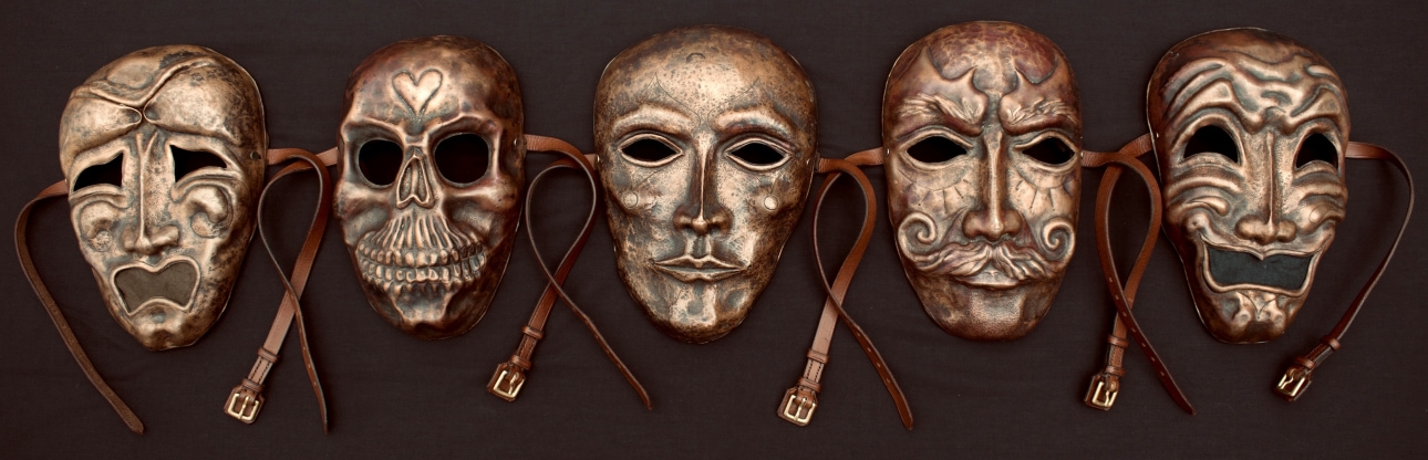 Metal decorative masks 