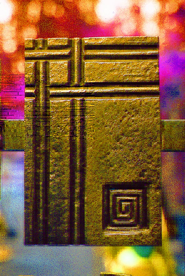 Stripes and square scroll