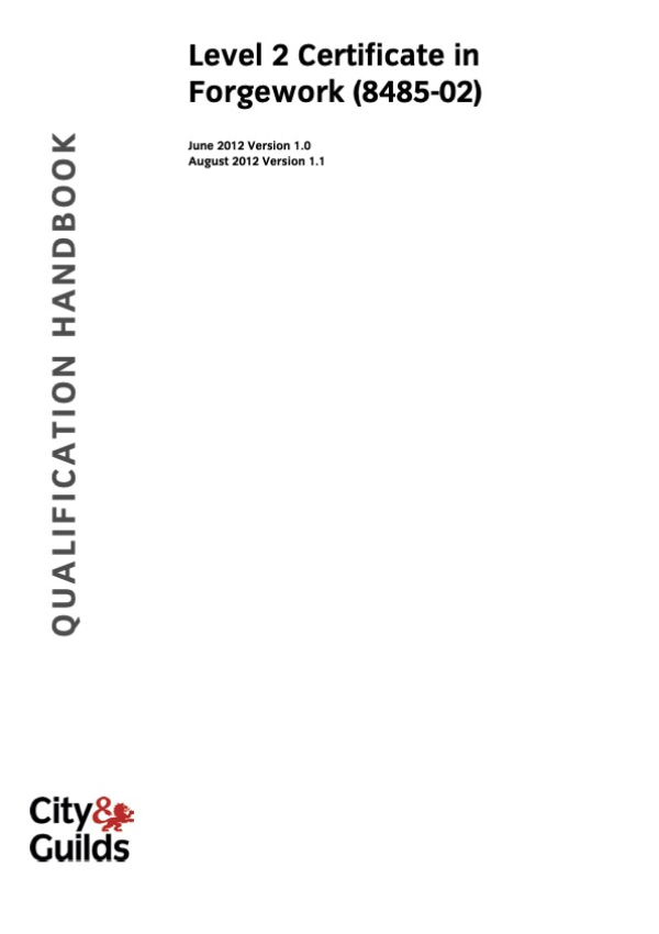 Banner Image of City & Guilds Level 2 Forgework Handbook