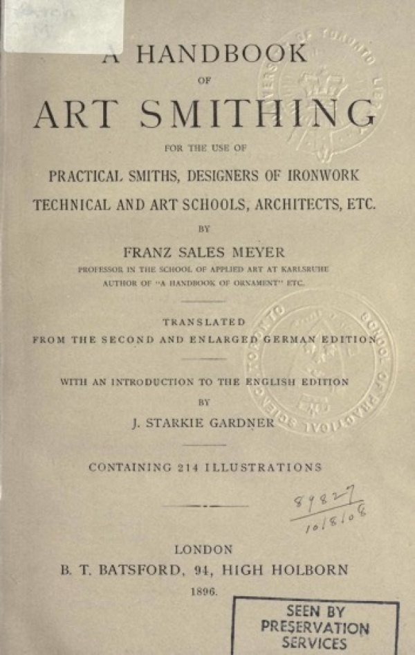 Banner Image of Handbook of Art Smithing - Franz Sales Mayer 1896