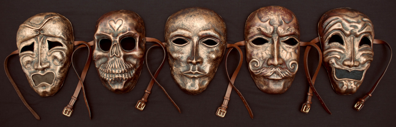 Metal decorative masks 